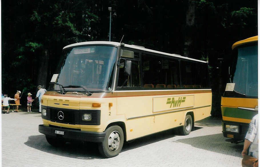 (018'130) - AvH Heimenschwand - Nr. 2/BE 26'510 - Mercedes/Auw�rter (ex STI Thun Nr. 40) am 22. Juli 1997 in Heimenschwand, Garage (75 Jahre AvH)
