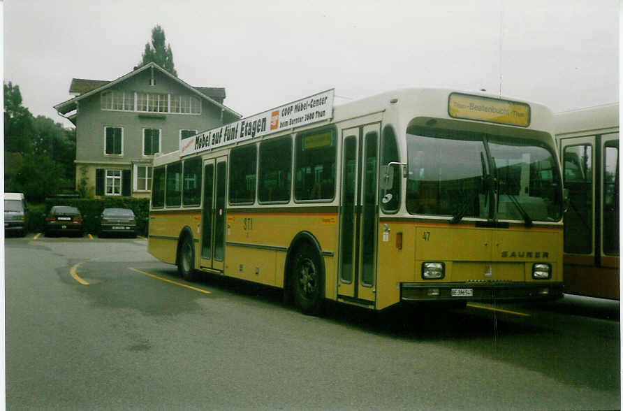 (019'302) - STI Thun - Nr. 47/BE 396'547 - Saurer/R&J am 7. September 1997 bei der Schifflndte Thun