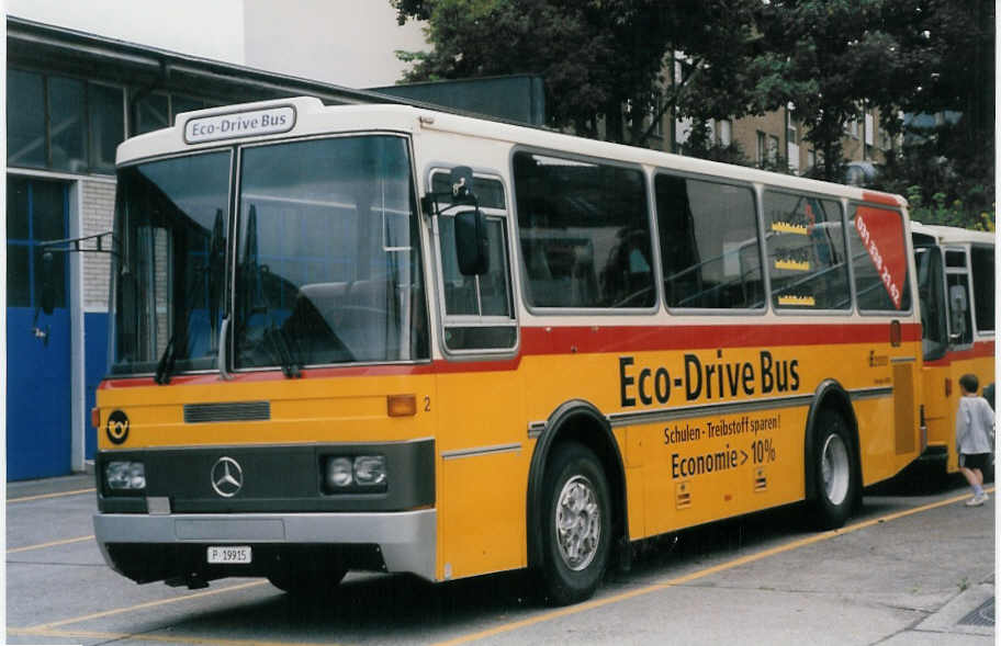 (025'036) - PTT-Regie - P 19'915 - Mercedes/Lauber (ex Lehner, Brchen Nr. 2) am 3. August 1998 in Bern, Automobilwerksttte