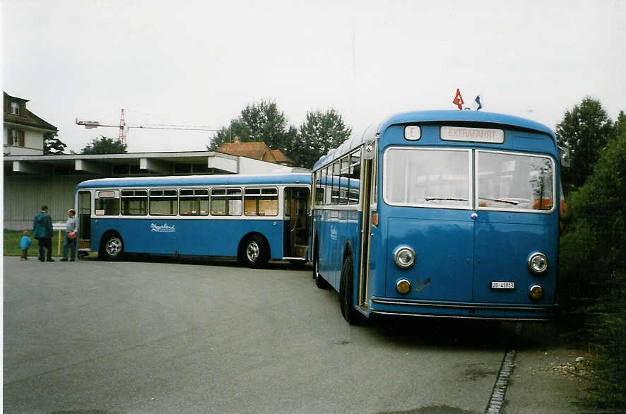 (026'326) - ZVB Zug - Nr. 113/ZG 41'813 - Saurer/Saurer (ex Nr. 13) am 3. Oktober 1998 in Rti, Sonnenplatz