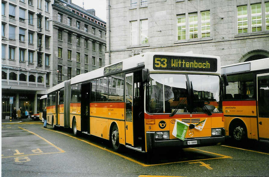 (026'928) - Cars Alpin Neff, Arbon - Nr. 8/TG 18'880 - Mercedes am 8. Oktober 1998 beim Bahnhof St. Gallen