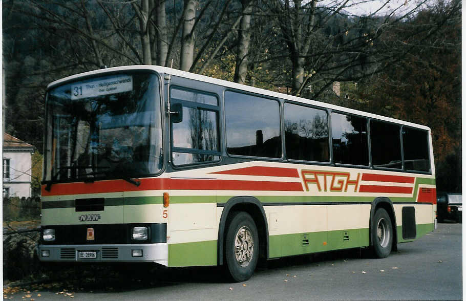 (027'810) - ATGH Heiligenschwendi - Nr. 5/BE 26'906 - NAW/R&J am 8. November 1998 bei der Schifflndte Thun