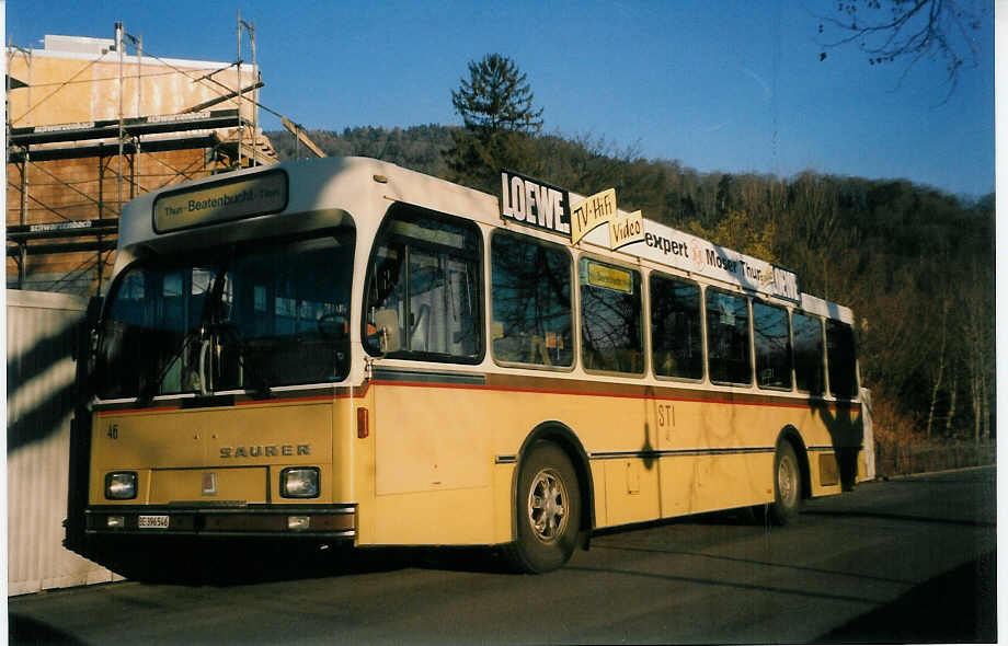 (029'132) - STI Thun - Nr. 46/BE 396'546 - Saurer/R&J am 18. Januar 1999 bei der Schiffl�ndte Thun