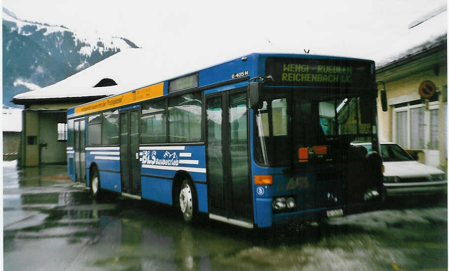 (029'425) - AFA Adelboden - Nr. 3/BE 26'703 - Mercedes am 21. Februar 1999 beim Bahnhof Frutigen