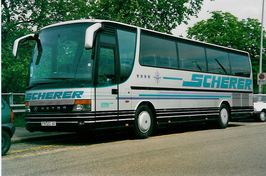 (031'113) - Aus Deutschland: Scherer, R�tenbach - FR-ZC 41 - Setra am 26. April 1999 in Basel, ZOO