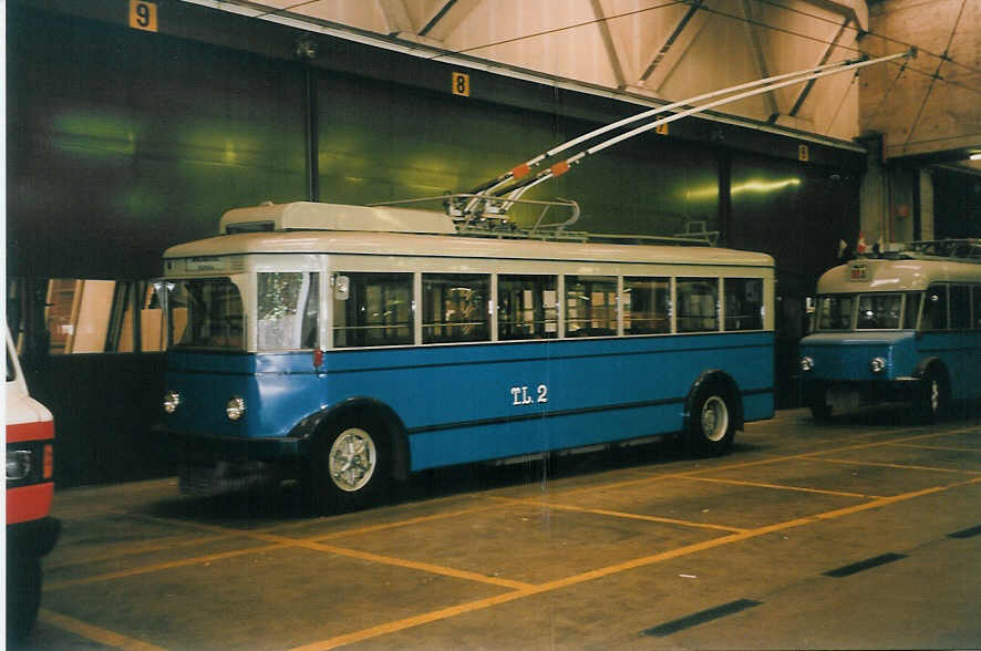 (033'426) - TL Lausanne - Nr. 2 - FBW/Eggli Trolleybus (ex Nr. 3) am 7. Juli 1999 in Lausanne, D�p�t Borde