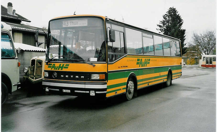 (037'725) - AvH Heimenschwand - Nr. 7/BE 363'613 - Setra am 18. November 1999 in Thun, Garage STI