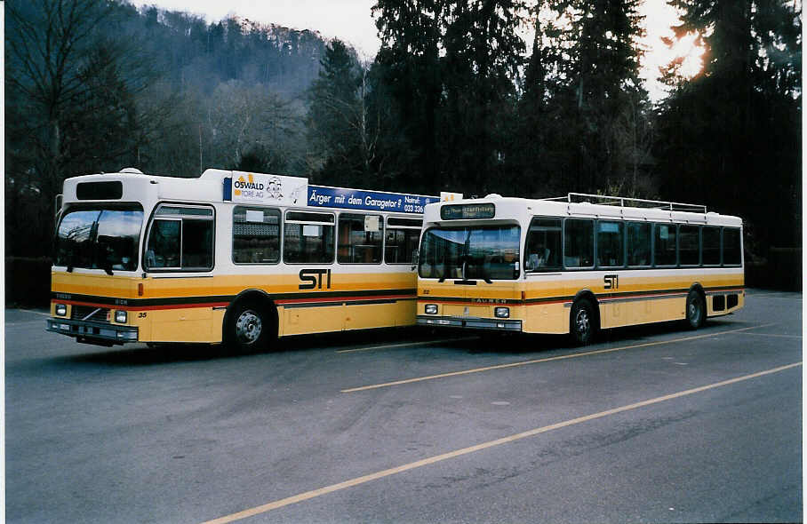 (039'328) - STI Thun - Nr. 52/BE 396'552 - Saurer/R&J am 25. Februar 2000 bei der Schiffl�ndte Thun