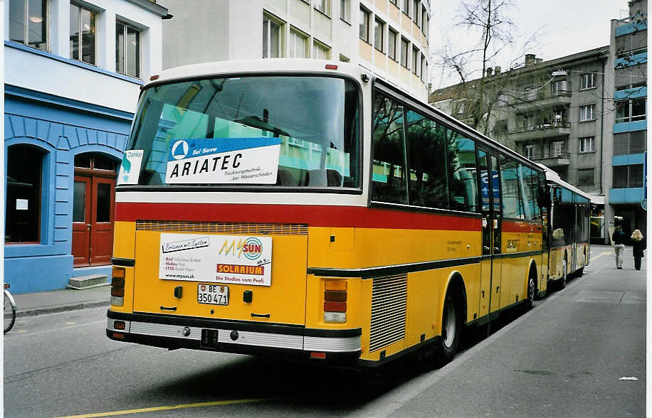 (044'734) - AVA Aarberg - Nr. 7/BE 350'471 - Setra am 17. Februar 2001 in Biel, Zentralplatz