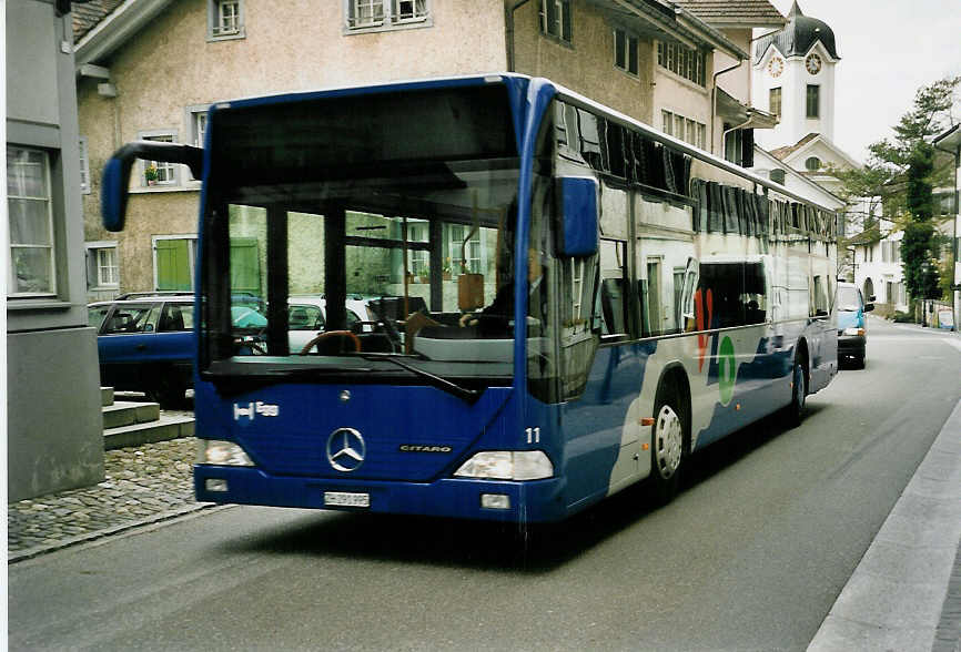 (052'513) - VZO Gr�ningen - Nr. 11/ZH 291'995 - Mercedes am 23. M�rz 2002 in Gr�ningen, Stedtli
