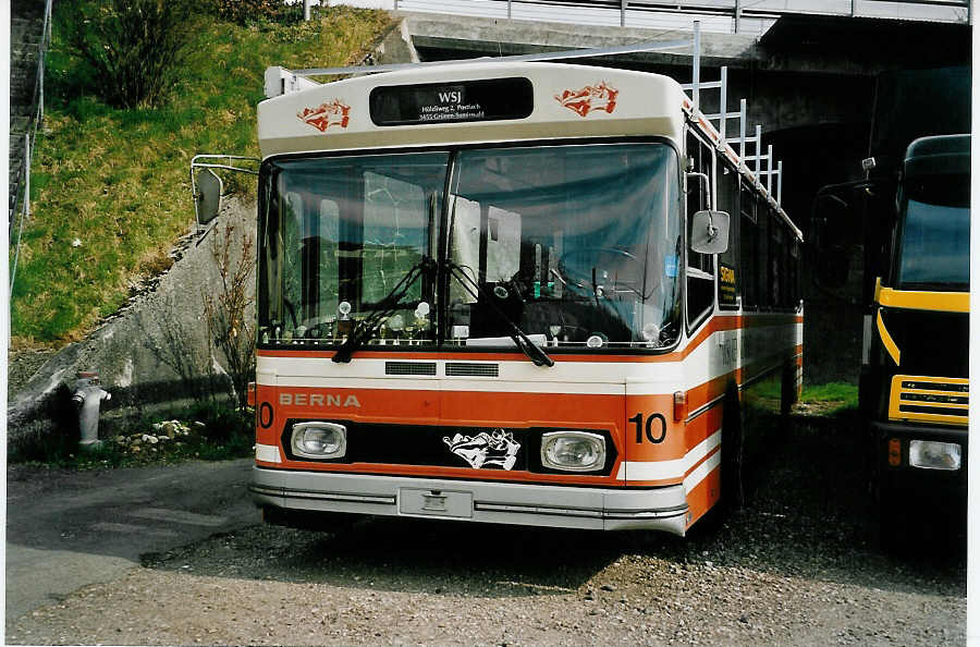 (052'818) - WSJ Renndienst, Gr�nen-Sumiswald - Nr. 10 - Berna/Hess (ex OAK Wangen a.A. Nr. 10) am 7. April 2002 in Gr�nen, H�lzliweg