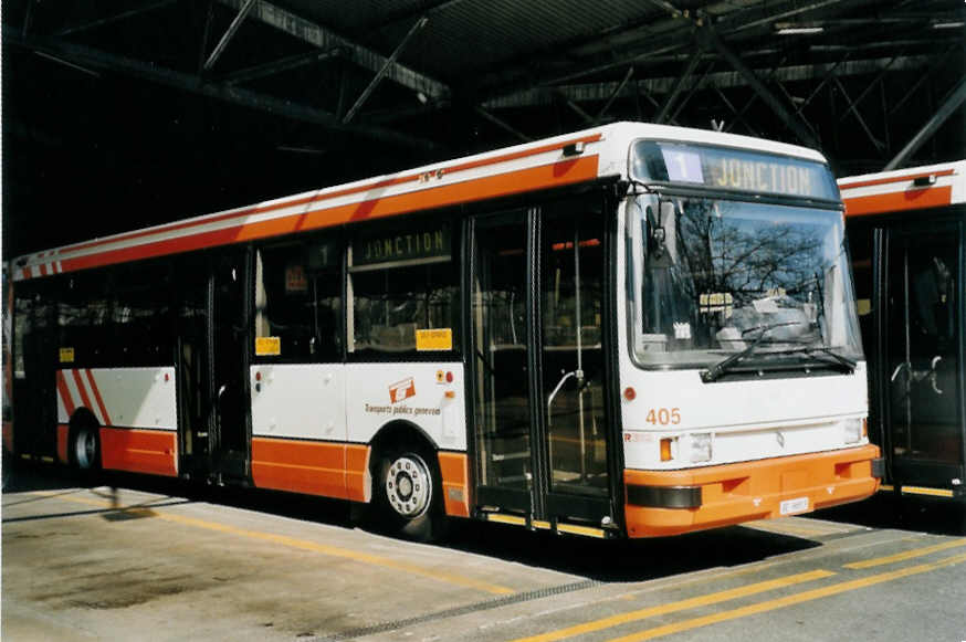 (059'228) - TPG Gen�ve - Nr. 405/GE 96'813 - Renault am 16. M�rz 2003 in Gen�ve, D�p�t