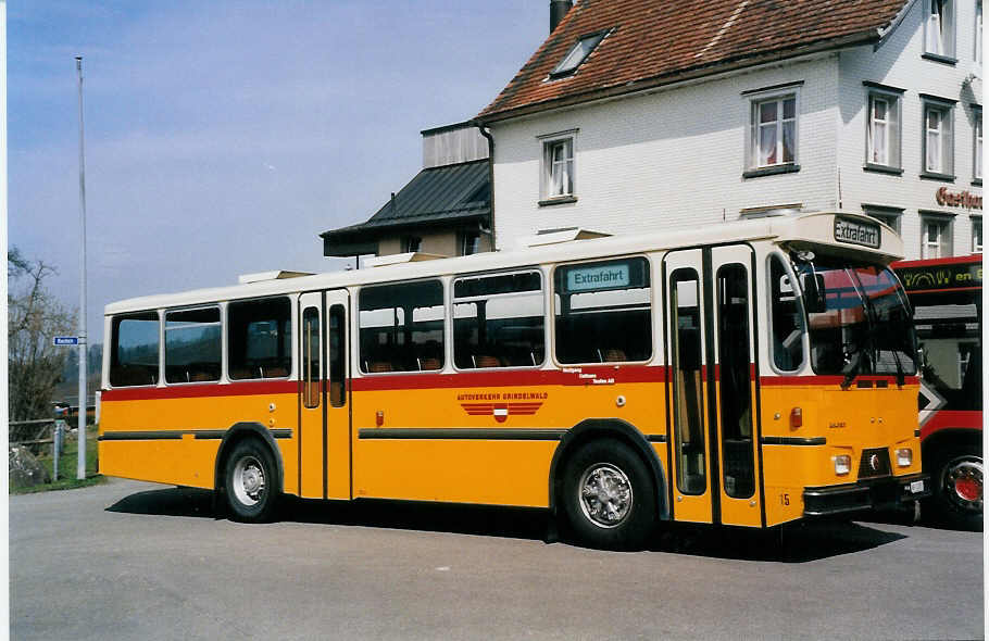(059'517) - Osthues, Teufen - Nr. 15/AR 17'057 - Saurer-Leyland/Hess (ex AVG Grindelwald Nr. 15; ex RhV Altst�tten Nr. 42) am 29. M�rz 2003 in Speicherschwendi, Gasthaus B�ren