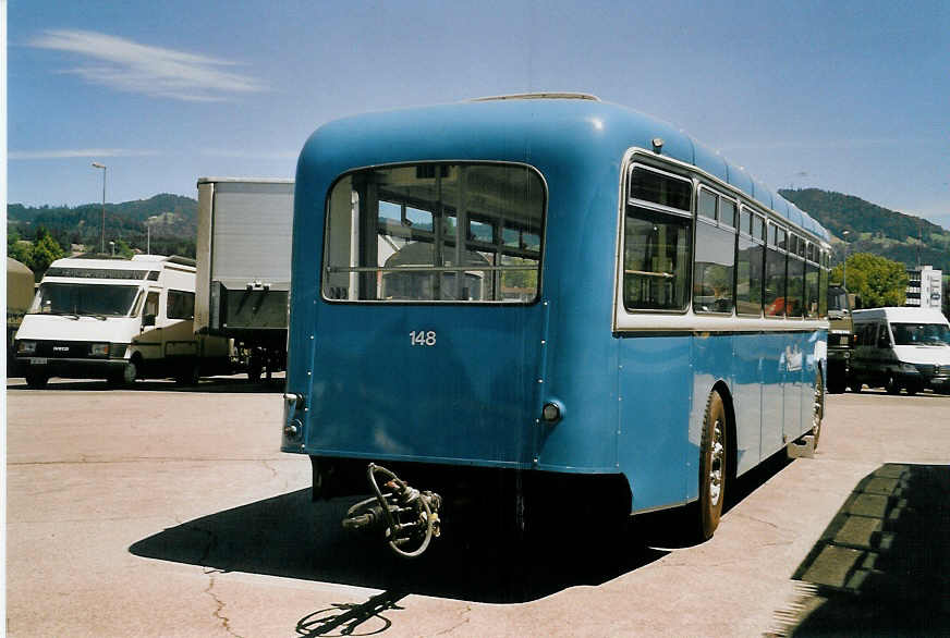 (061'003) - ZVB Zug - Nr. 148/ZG 80'408 - Moser/R&J Personenanhnger (ex Nr. 48) am 21. Juni 2003 in Hinwil, AMP