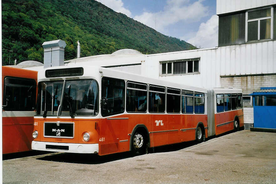 (061'907) - TL Lausanne - Nr. 461 - MAN/Lauber am 22. Juli 2003 in Biel, BTR