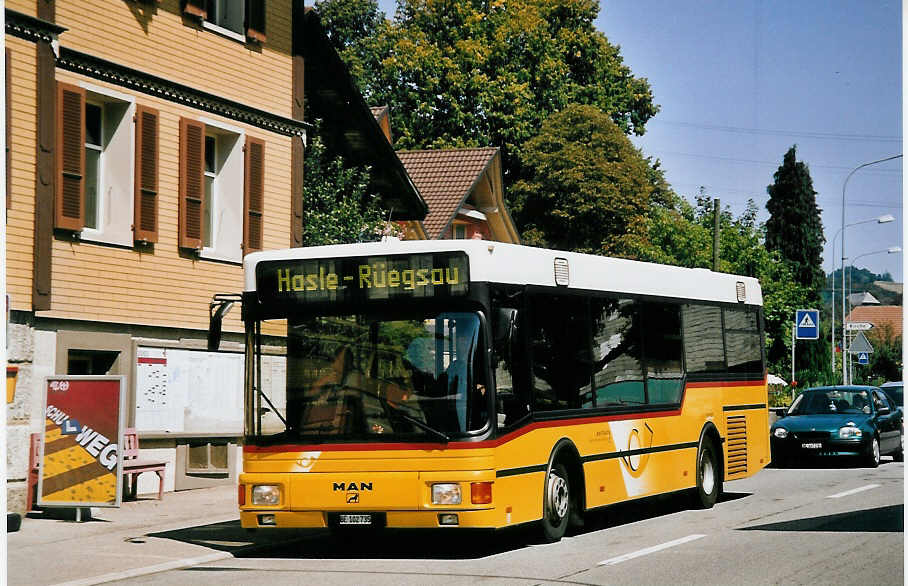 (062'723) - Trachsel, Hasle-R�egsau - BE 102'735 - MAN/Lauber am 24. August 2003 in Hasle-R�egsau, R�egsau