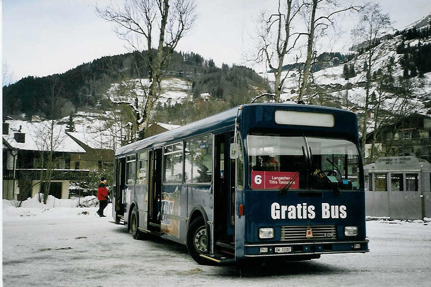 (064'810) - EAB Engelberg - OW 10'187 - Volvo/R&J (ex STI Thun Nr. 26; ex SAT Thun Nr. 26) am 27. Dezember 2003 in Engelberg, Talstation Titlis