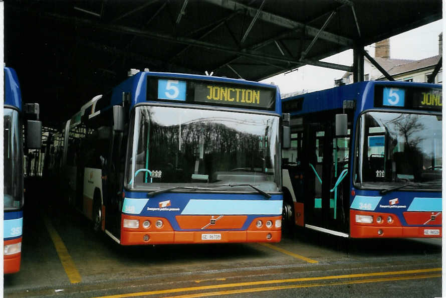 (066'317) - TPG Gen�ve - Nr. 348/GE 96'708 - Volvo am 21. M�rz 2004 in Gen�ve, D�p�t