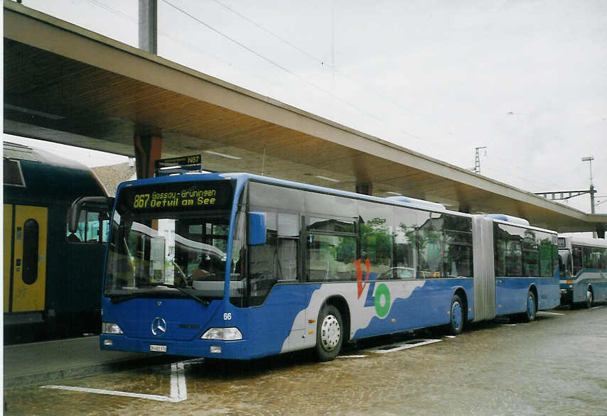 (068'436) - VZO Gr�ningen - Nr. 66/ZH 482'376 - Mercedes am 19. Juni 2004 beim Bahnhof Wetzikon