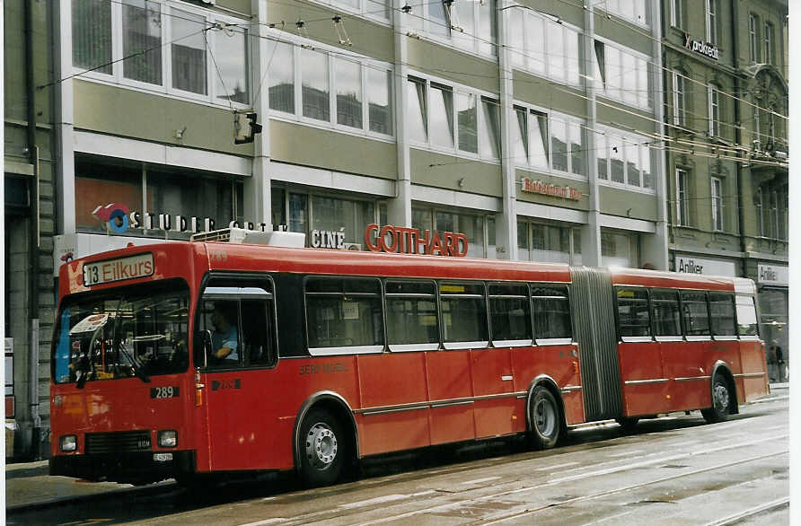 (070'006) - Bernmobil, Bern - Nr. 289/BE 419'289 - Volvo/R&J-Hess-Gangloff am 19. August 2004 beim Bahnhof Bern