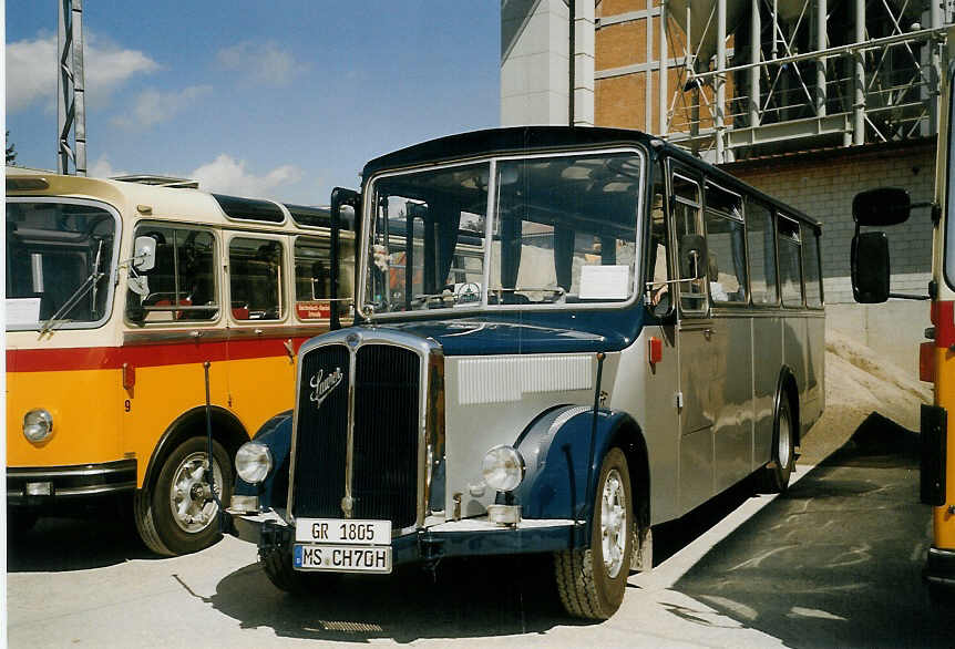 (070'430) - Aus Deutschland: Braun, M�nster - MS-CH 70H - Saurer/R&J (ex M�ller, D-Neum�nster; ex Sol�r&Fontana, Ilanz Nr. 14; ex Christell, Falera) am 28. August 2004 in Niederbipp, Saurertreffen