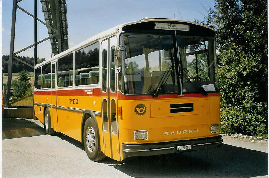 (070'504) - Schmid, Thrishaus - BE 26'206 - Saurer/Tscher (ex P 24'244) am 28. August 2004 in Niederbipp, Saurertreffen