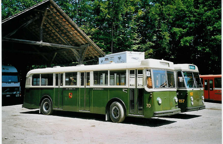 (076'825) - SVB Bern (TVB) - Nr. 70 - Saurer/Gangloff am 29. Mai 2005 in Oberburg, Ziegelgut