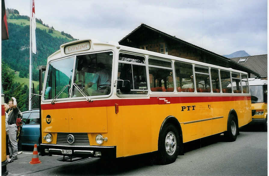 (078'015) - Zimmermann, Niederwangen - BE 24'071 - Saurer/T�scher (ex P 24'632) am 25. Juni 2005 in Kiental, Hotel B�ren