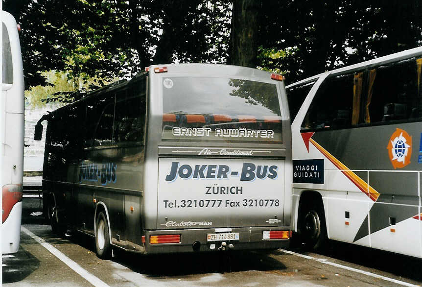 (078'518) - Joker-Bus, Zrich - ZH 714'881 - MAN/Auwrter am 11. Juli 2005 in Luzern, Inseli-P