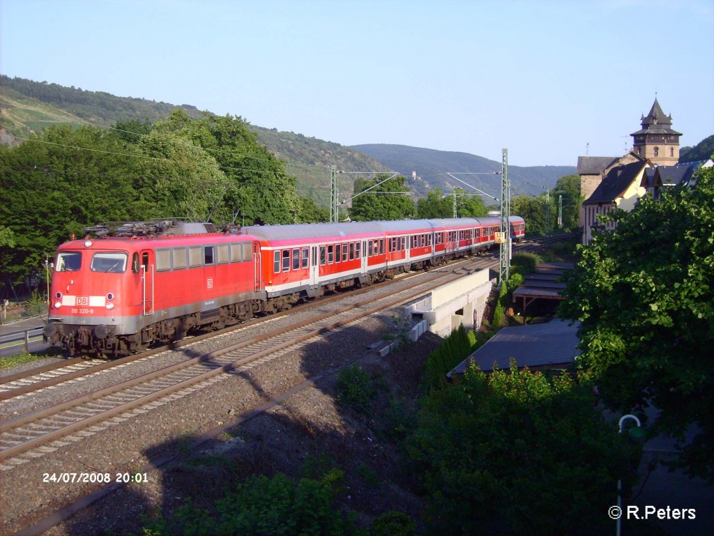 110 320-9 durchfhrt Oberwesel mit ein Verstrkungs RE. 24.07.08