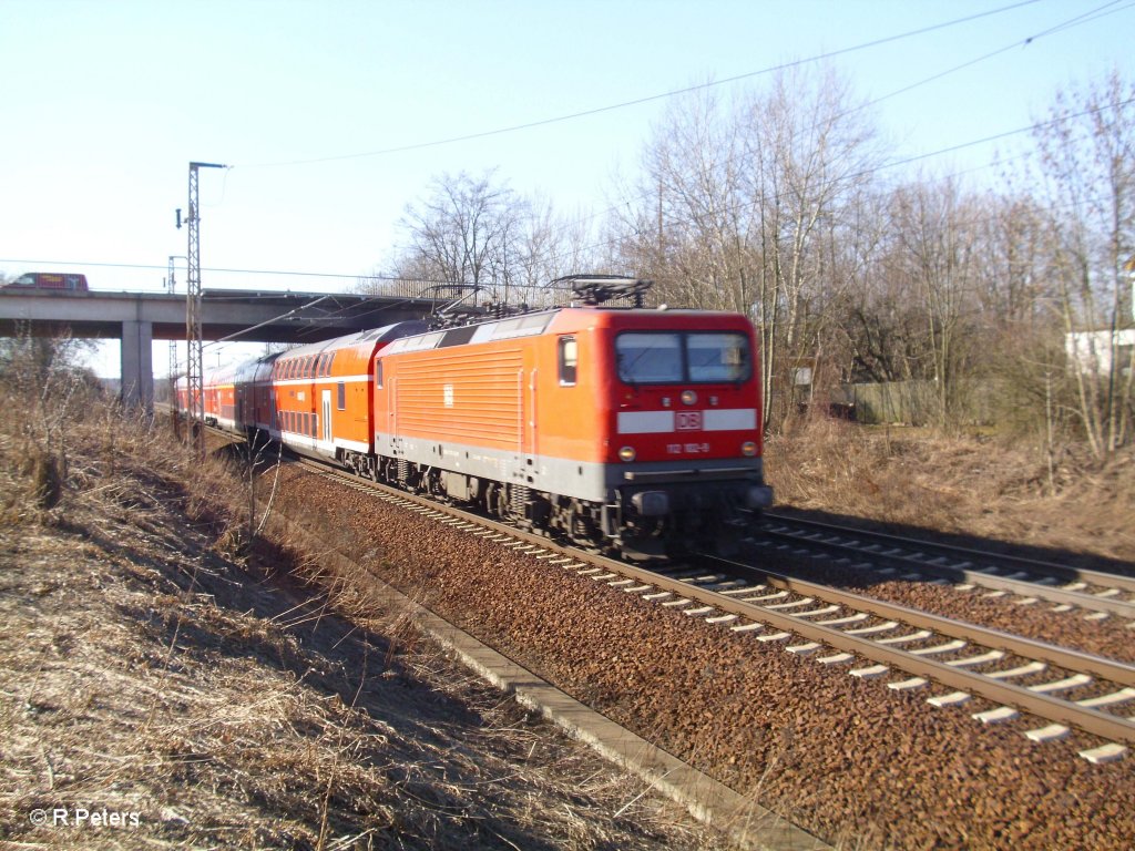 112 102-9 mit RE 1 bei Frankfurt/Oder Nuhnen. 07.03.11