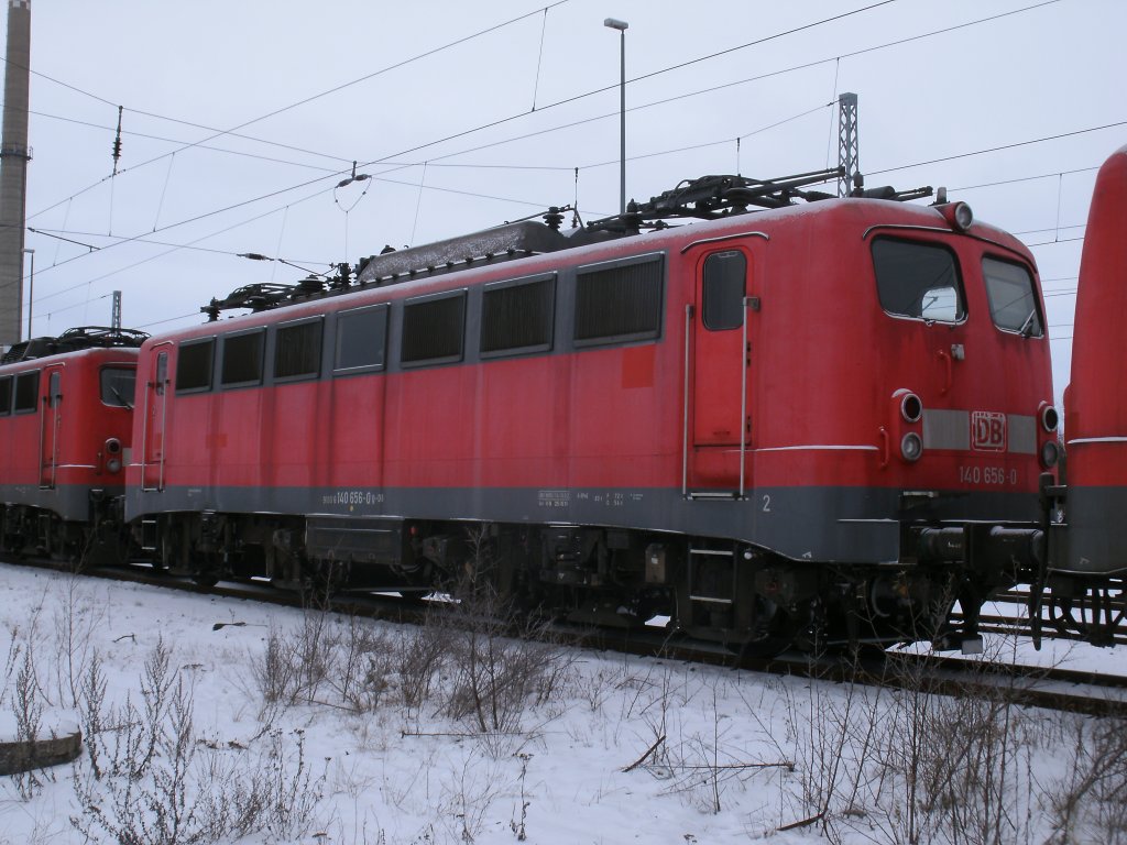 140 656-0 war einst im Bh Mannheim Zuhause seit dem 19.Januar 2013 steht die Lok jetzt in Mukran.Aufgenommen am 20.Januar 2013.