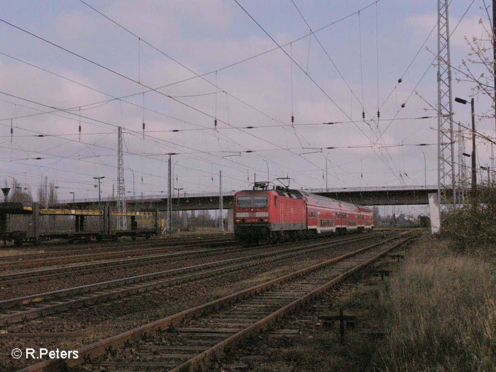 143 641-9 durchfhrt Eisenhttenstadt mit den RB11 Cottbus. 19.04.08