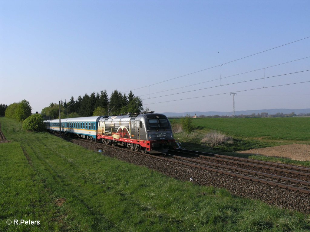 183 001 mit ALX84117 Schwandorf – Mnchen bei Altegolsheim. 21.04.11
