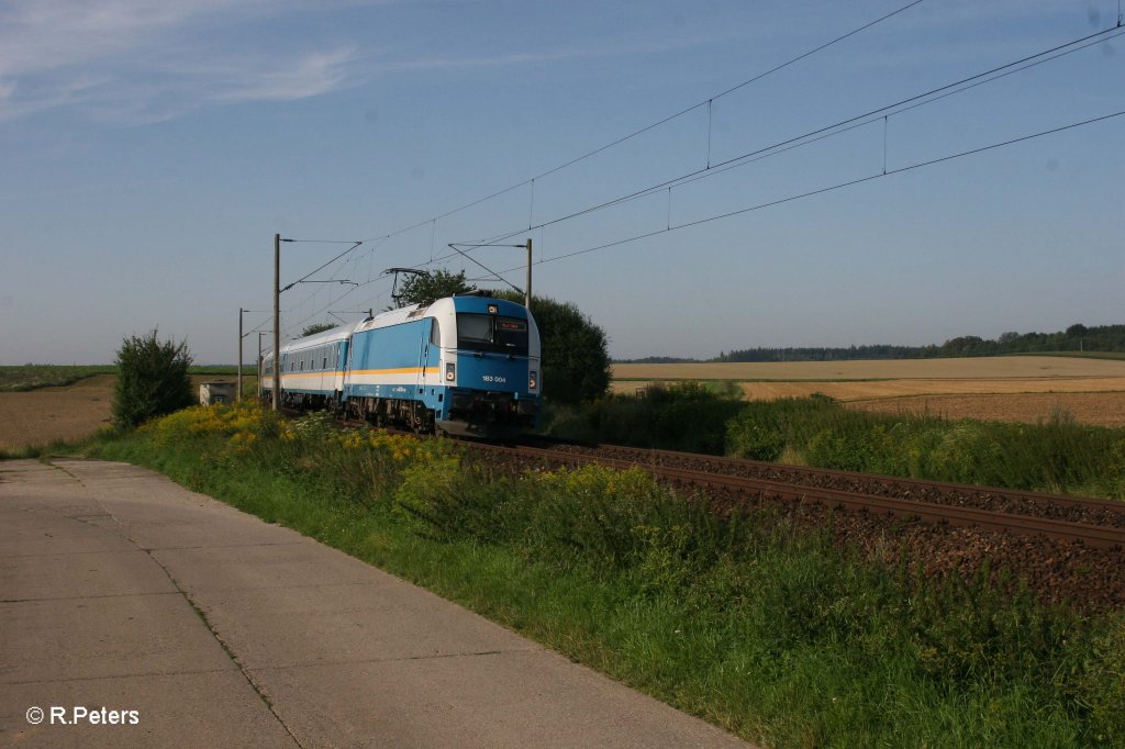 183 004 mit ALX84102 nach Hof bei Altegolsheim. 03.08.11