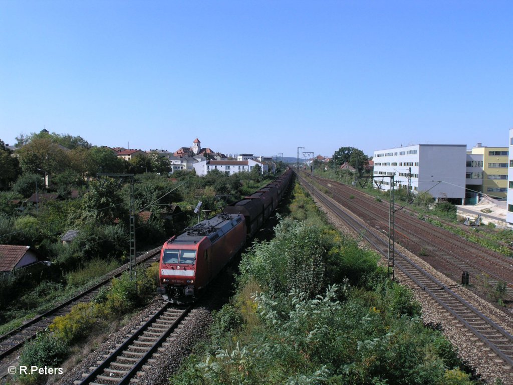 185 155-9 durchfhrt Regensburg mit ein Kohlezug. 09.09.09