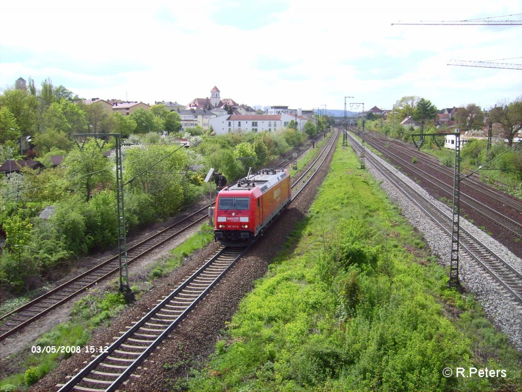 185 312-6 durchfhrt solo Regensburg. 03.05.08