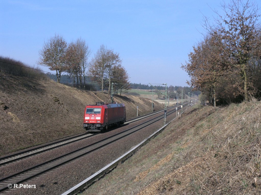 185 346-4 als Lz bei Fahlenbach nach Mnchen. 24.03.11