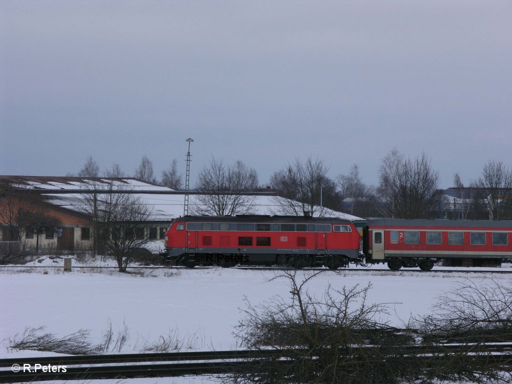 218 202-0 verlsst Buchloe mit einer RB. 25.02.09