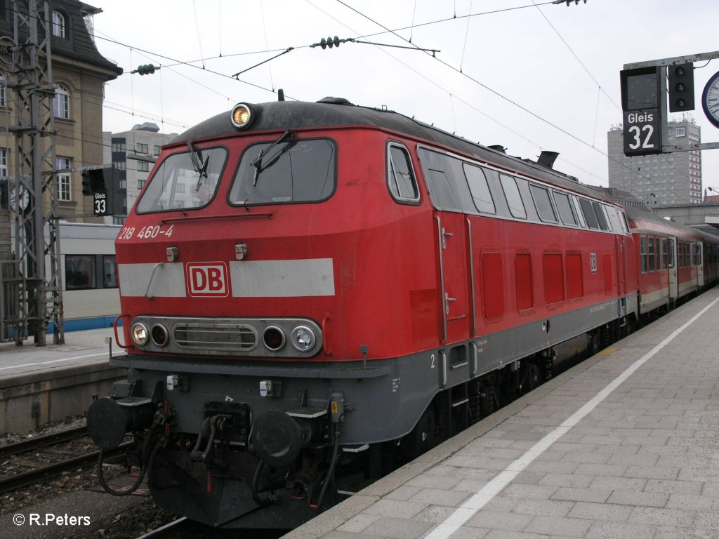 218 460-4 steht mit einer RB nach memmingen in Mnchen HBF bereit. 04.04.09