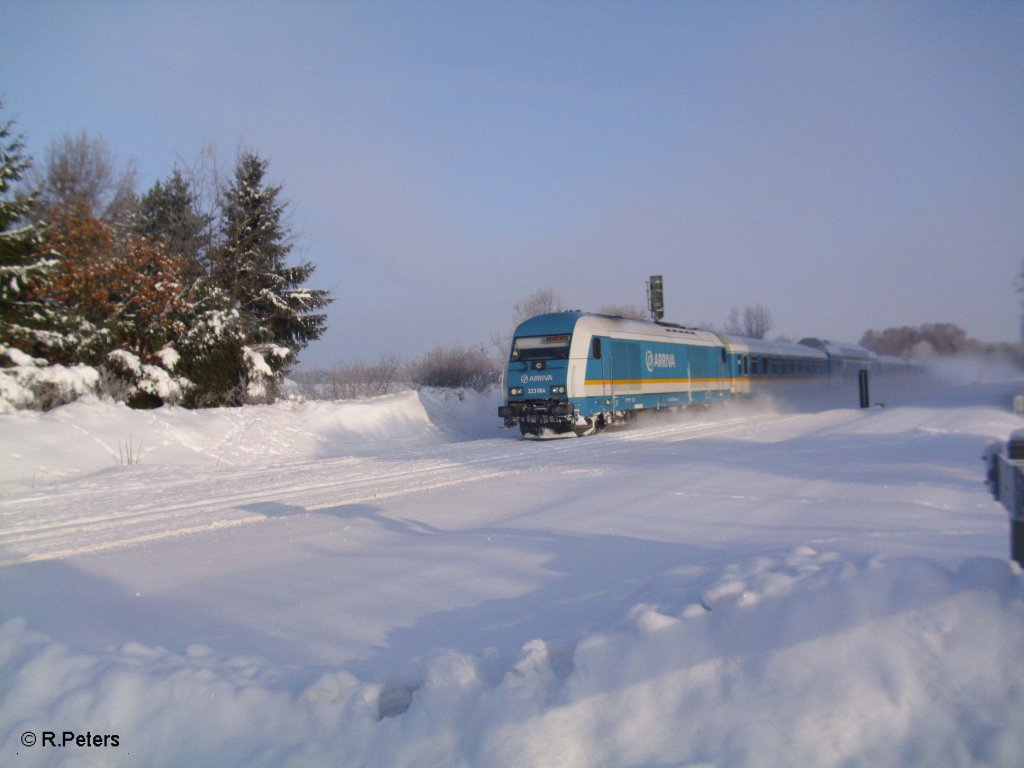 223 064 mit ALX 841111 nach Mnchen mit 5min versptung bei Schnfeld am 29.12.10