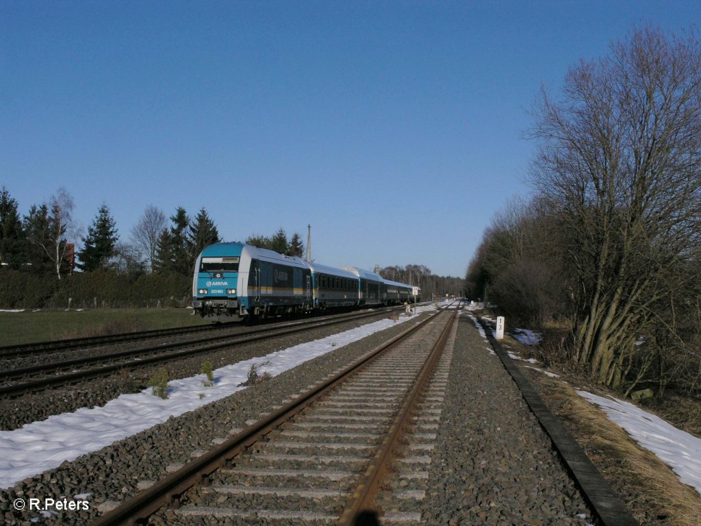 223 064 mit den ALX 84115 nach Mnchen bei Schnfeld. 16.1.11