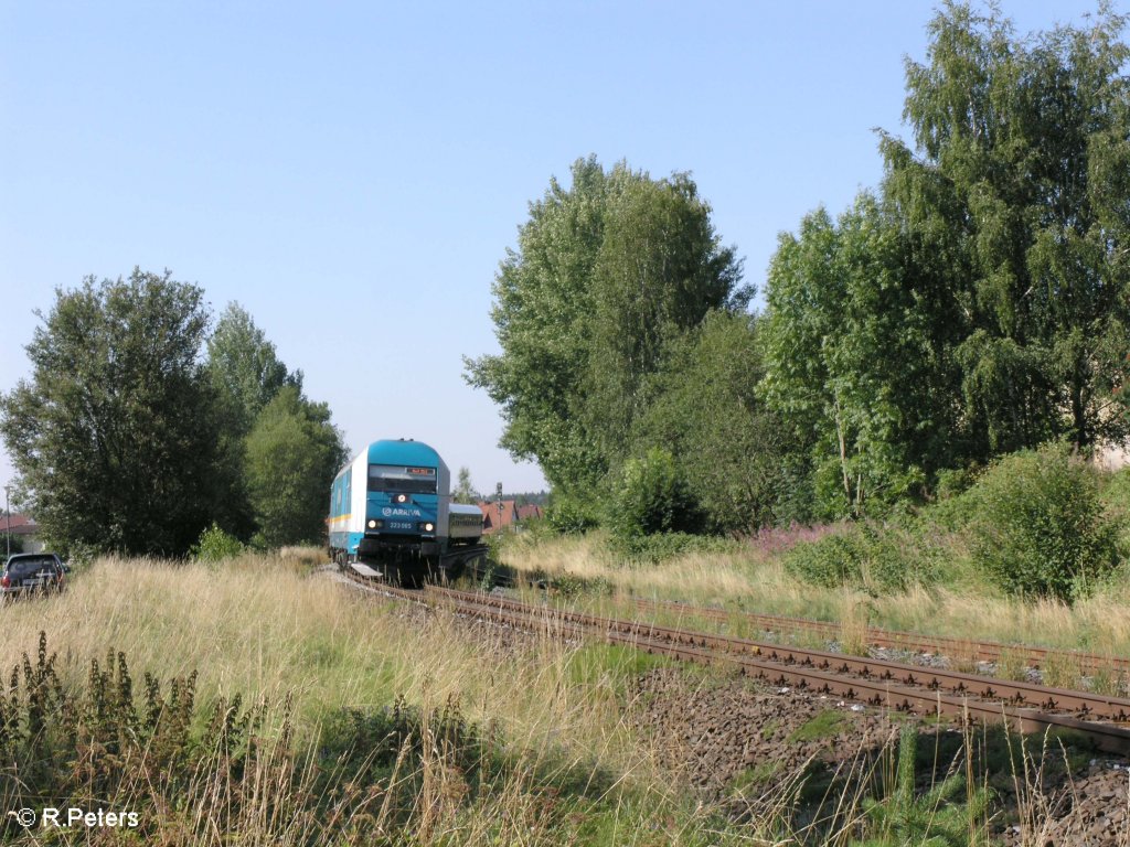 223 065 fhrt mit den ALX37972 nach Hof in Wiesau/Oberpfalz ein. 05.08.09
