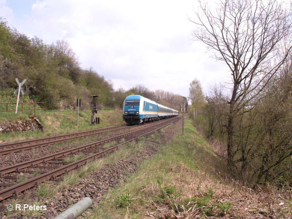 223 070 zieht bei Trautenberg den ALX37976 nach Hof. 26.04.08
