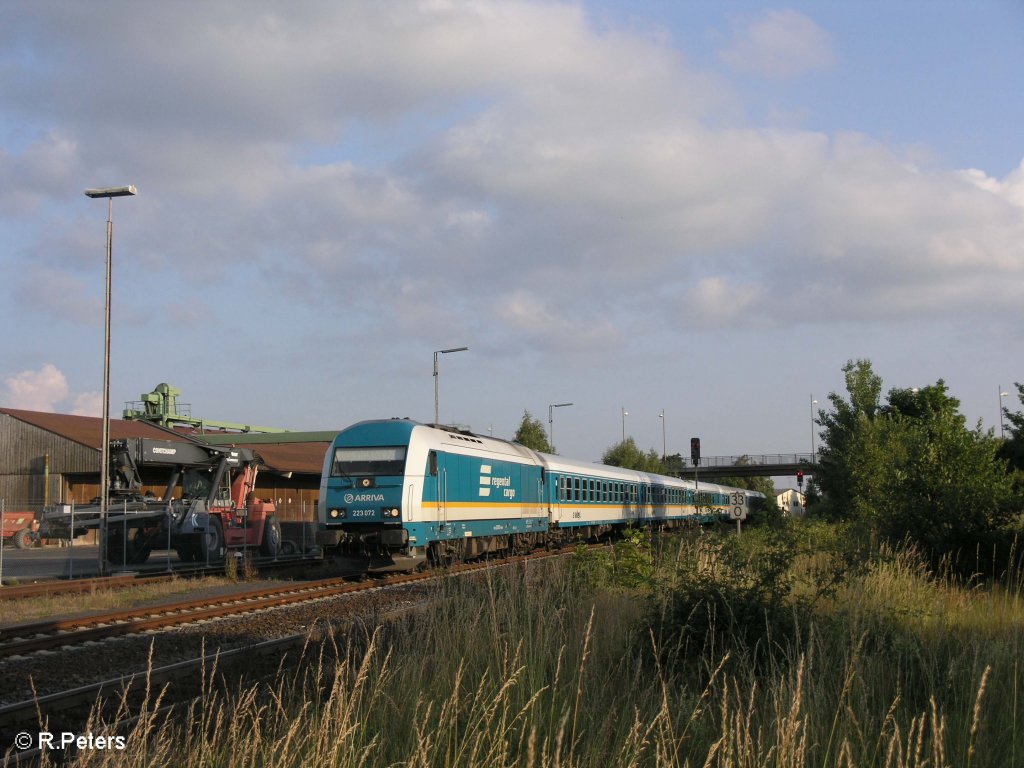 223 072 fhrt mit den ALX37982 nach Hof in Wiesau/Oberpfalz. 29.06.09
