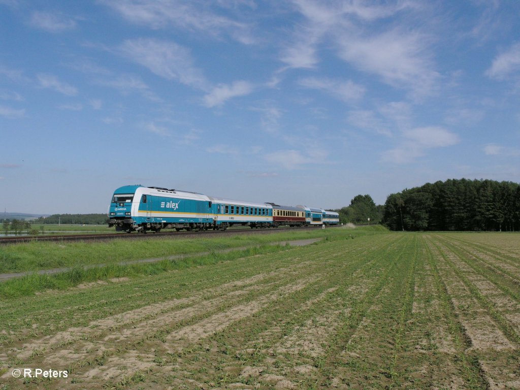 223 072 mit dem Alex nach Hof bei Oberteich. 05.06.10