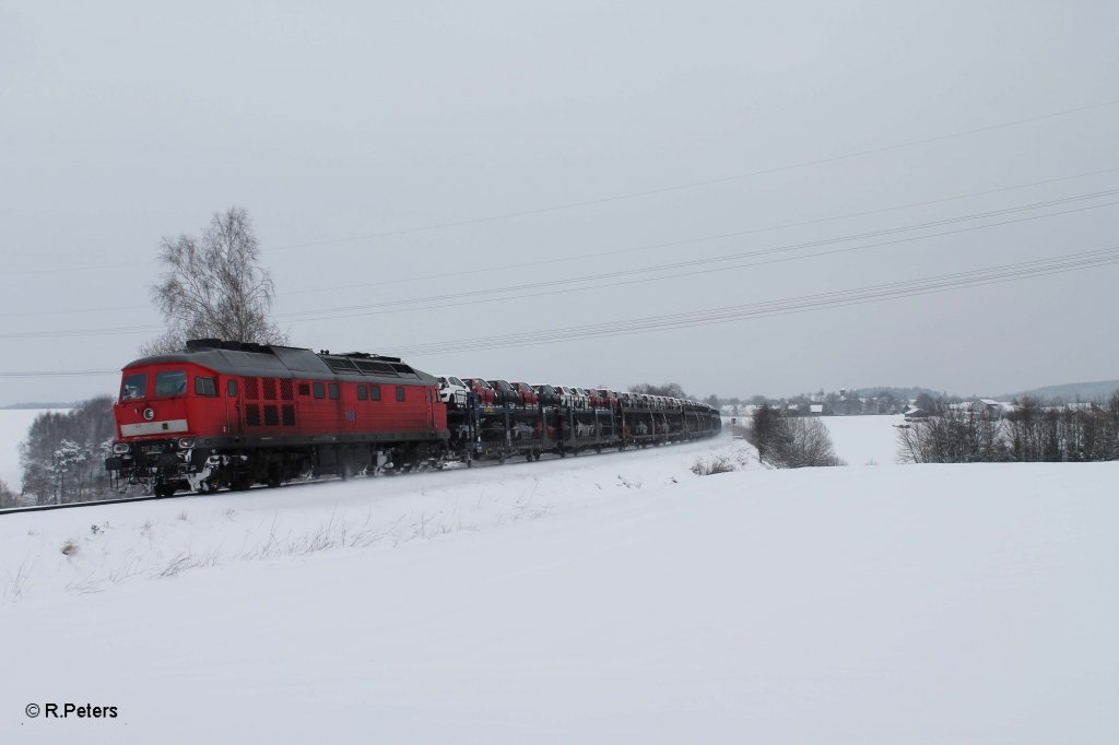 232 252-7 mit dem Peugeo/Citrn Autozug 47290 Cheb - Nrnberg bei Brand. 24.02.12