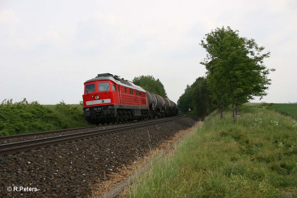 232 252-7 mit einem Kesselzug bei Waldershof. 31.05.12