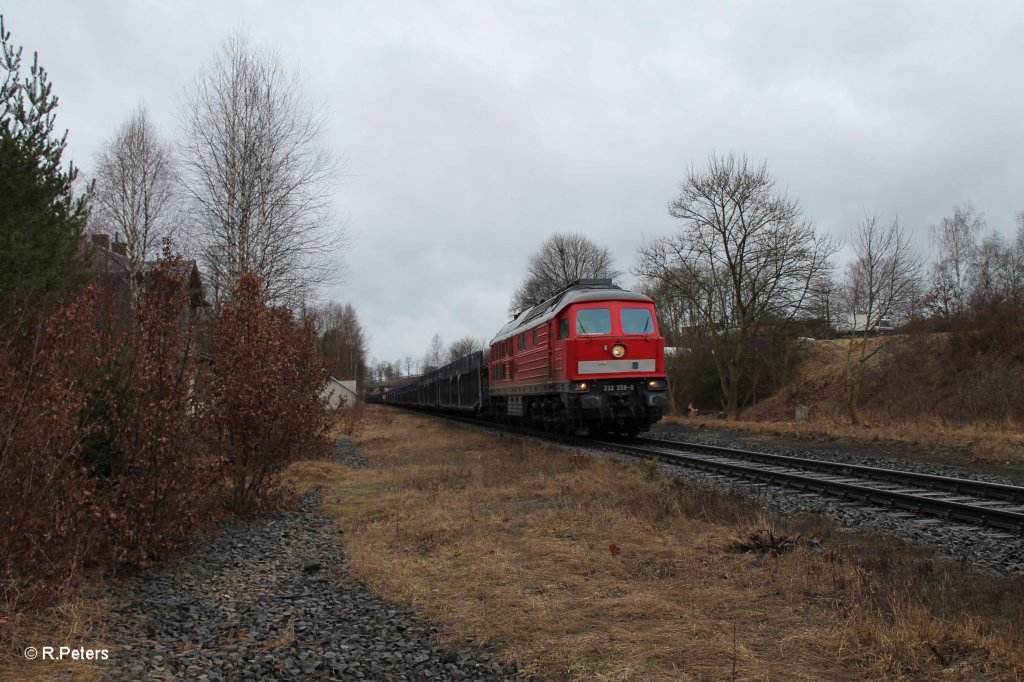 232 359-0 in Seuen mit dem 49997 Leer Autozug nach Cheb. 05.02.13