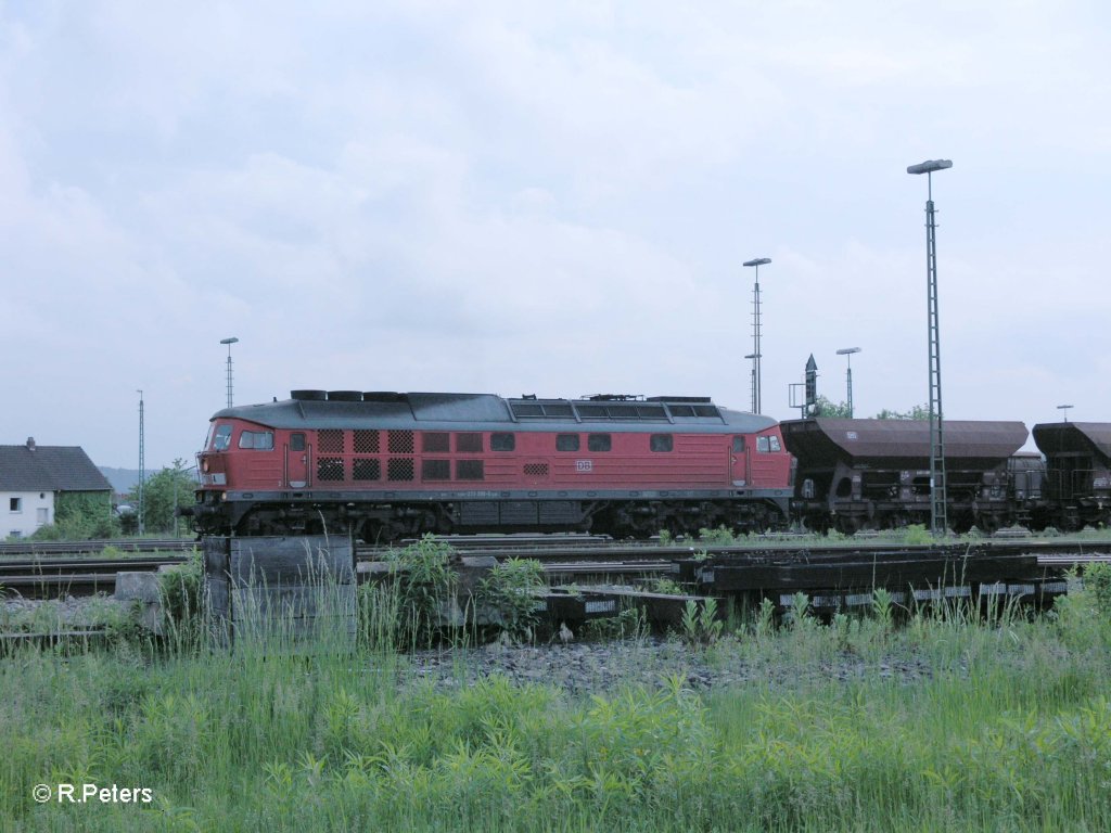 233 288-0 mit einem Schotterzug in Schwandorf. 26.05.10